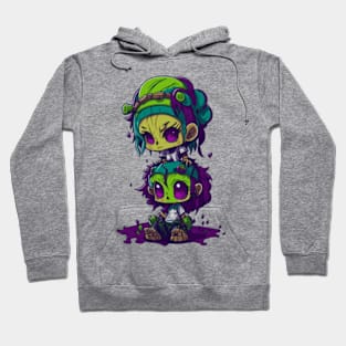 Zombie Duo Delight - Halloween Cute Cartoon Hoodie